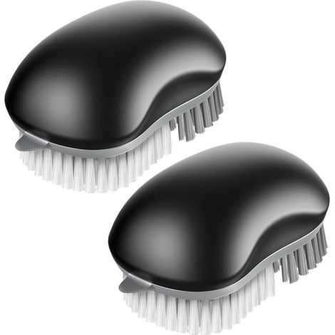 BRAVIX Pinceaux à légumes pinceaux à fruits, set de 2, noir