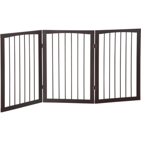 Foldable 3 Panel Dog Gate Indoor Free Standing Safety Barrier 76cm High for Pets (1/5)