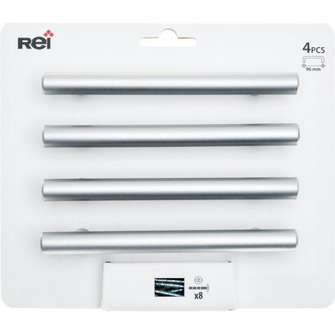 Blister con 4 maniglie per mobili inox maniglia alluminio mod.891h 96mm interpunte REI (1/3)