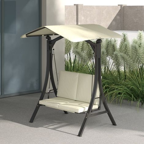 Cet ensemble de balançoire double pour jardin est doté d'une chaise suspendue et d'un tissu imperméable, ce qui le rend adapté aux jardins et aux terrasses.