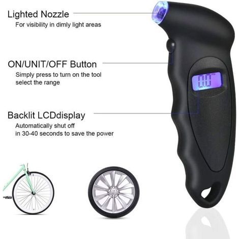 Compresseur de voiture 12 V Compresseur de gonflage de pneu de pompe à air de voiture portable 150 PSI avec écran LCD, lumières (1/3)