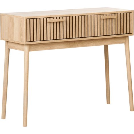 Consola 2 Cajones MDF patas de Pino Madera Clara Escandinava Lynwood (1/5)