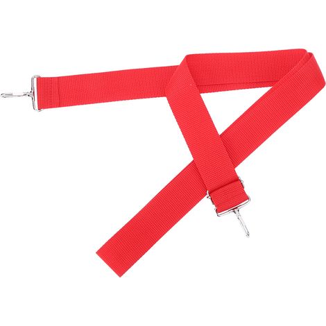 Afrikanischer Trommelgurt WG02 aus Polyester und Nylon, verstellbar, rot, mit Metallhaken für Snare-Drum (1/5)