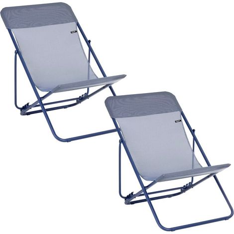 Set aus 2 klappbaren Liegestühlen - Maxi Transat - Batyline® Iso - Bleu Indigo -