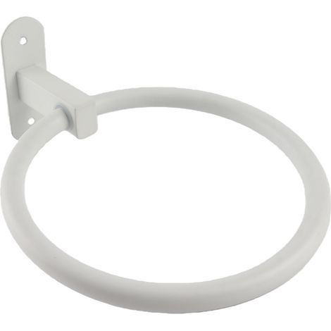 Porte-serviettes de salle de bain en alliage d'aluminium, gain de place, blanc, Style élégant, anneaux à main pour salle de bain, hôtel (1/5)