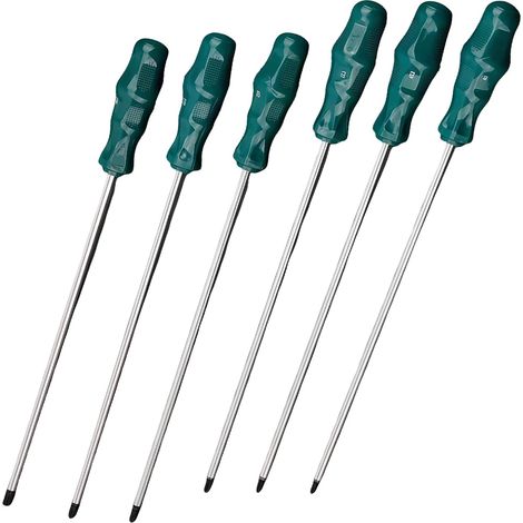 Lot de 6 tournevis Torx extra longs (300 mm) en acier S2 avec pointe magnétique et poignées antidérapantes pour artisanat professionnel T15, T20, T25, T27, T30, T40 (1/5)