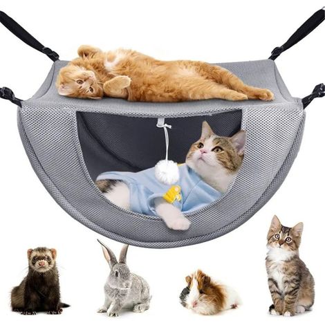 Hamac pour chat, nid pour animaux de compagnie, utilisable toute l'année, maille aérée, cage pour chat, panier suspendu pour animaux de compagnie, 35 x 27 x 20 cm (1/5)
