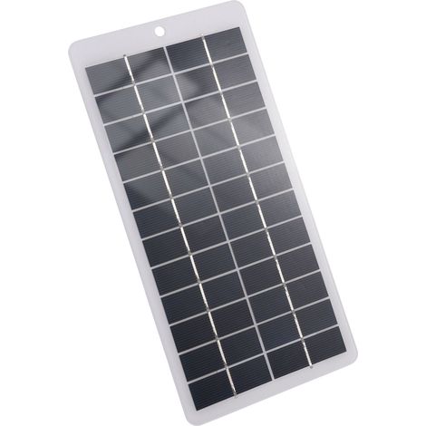 Panneau Solaire Polycristallin 5W 12V Portable Mini Chargeur Haute Efficacité Module DC Port Dimensions 250x122mm Clips Alligator (1/3)