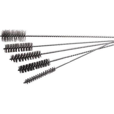 Kit de goupillons pour chaudières 5 pièces – Manche court – Tiges de 500 à 800 mm en fil d'acier ondulé – Pour nettoyage en profondeur – Sanundo