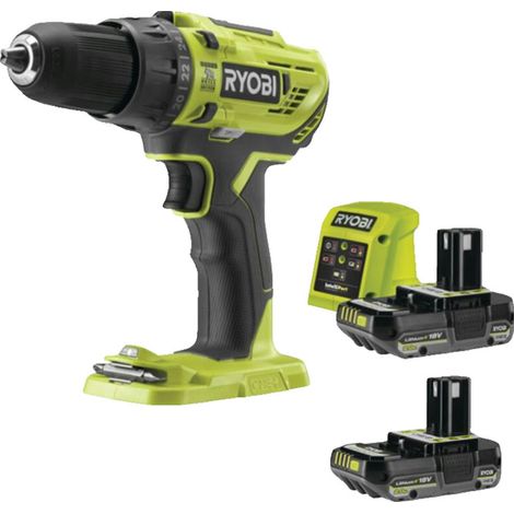 Perceuse-visseuse à percussion Ryobi R18PD32 (257086) + 2 batteries RB1820C 2,0 Ah + chargeur RC18115