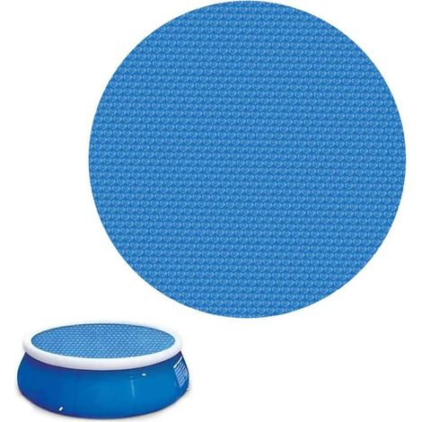 Bâche de protection ronde pour piscine, film à bulles, épaisse et durable, résistante à la poussière et aux feuilles(bleu, 300 cm) (1/4)