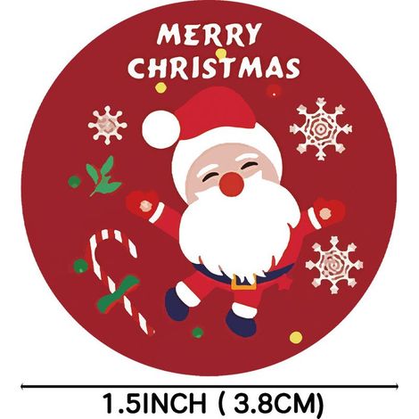 500 Pièces Etiquettes Cadeau Noel, Etiquettes Noel Autocollantes, 1,5 Pouces Etiquette Noel, Arbre de Noël,Père Noël,Elk de Noël,Cloche de Noël Rouleau d'Autocollants de Noël pour Cadeaux Déco (1/4)