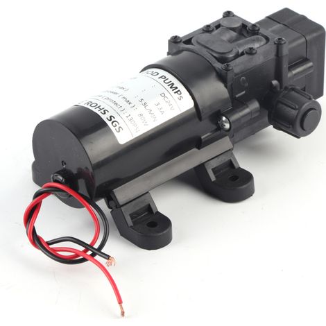 Beyamis Pompe à eau auto-amorçante à membrane 24 V CC, 80 W, 5,5 L/min, avec pressostat automatique (1/5)