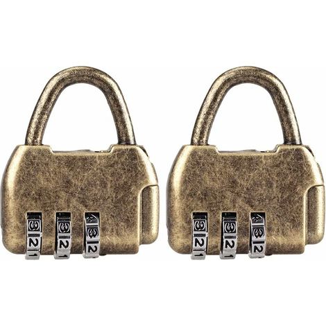 Lot de 2 cadenas en métal vintage pour boîte de rangement, boîte à bijoux, bagages, livres - Bronze (1/5)