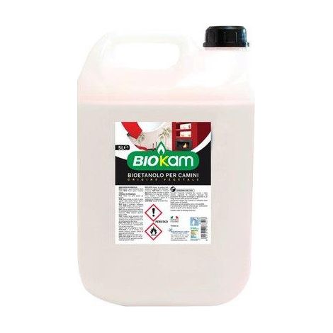 Combustibile bioetanolo liquido Biokam tanica da 5 litri per stufe e camini bio