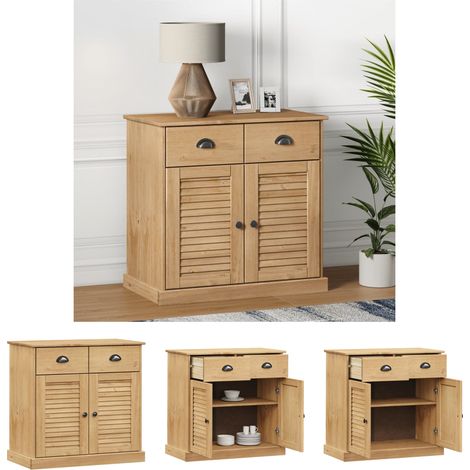 The Living Store Sideboard mit Schubladen VIGO 78x40x75 cm Massivholz Kiefer - Sideboards (1/5)