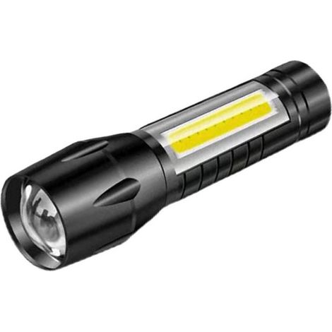 Lampe torche COB en aluminium, télescopique, zoom, ultra-lumineuse, étanche, mini lampe torche portable pour l'extérieur (1/5)