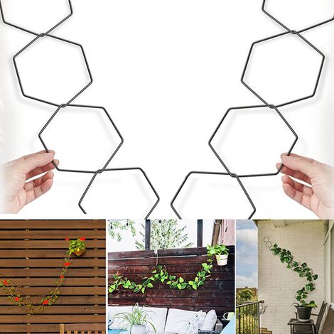 Treillis à chaîne pour plantes grimpantes accessoires d'intérieur et d'extérieur Support de vigne anneau hexagonal en 2 fer (1/5)