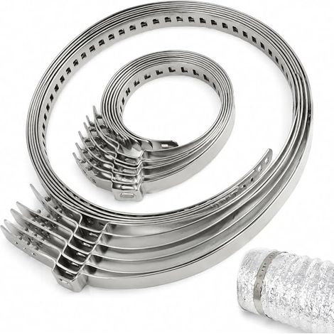 12 Pièces Collier Cardan Universel, Collier Cardan Universel Réglable en Acier Inoxydable, 6 Grandes et 6 Petites Tailles pour Voiture, Atv, Tuyaux et Arbres de Transmission (1/5)