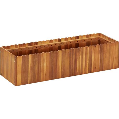 Jardinière Bac A Fleur Lit surélevé de jardin 100x30x25 cm Bois massif d'acacia 93076 (1/5)
