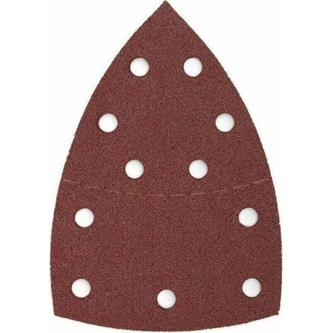 Feuilles abrasives triangles - - Lot de 50 - 105x152 mm - Grain 80 - Auto-adhésif - Rouge (1/4)
