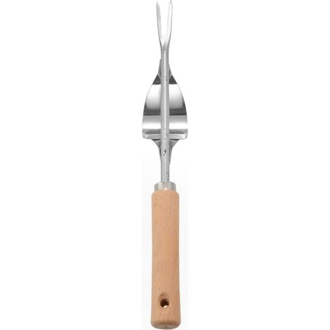 Désherbeur de jardin en acier inoxydable avec manche en bois pour le désherbage manuel et l'élimination des pissenlits - Outil multifonction (1/5)