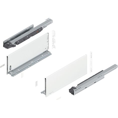 Blum Legrabox pure H C Schubladenschienen Set 1 Paar, 40kg 450mm Tip On Vollauszug, seidenweiß (1/5)