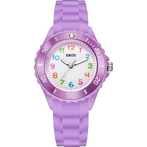 Montre-bracelet pour enfants (garçons et filles) - jolie montre à quartz avec bracelet en nylon tendance et cadran d'apprentissage - montre analogique pour apprendre à lire l'heure (1/5)