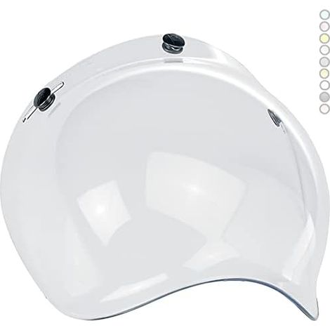 Visiere Bulle Bubble Moto Casque Jet ou Intégral 3 Boutons Universel Custom Mécanisme Coupe-Vent Inclus Pour Harley Biltwell Bell Dmd Bandit Afx Nolan Agv Origine (Transparent Neutre) (1/5)