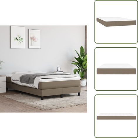Matelas de lit à ressorts ensachés Taupe 120x200x20 cm Tissu - Matelas À Ressorts Ensachés - Matelas Confortable - Matelas Taupe - Matelas Double - Literie (1/5)