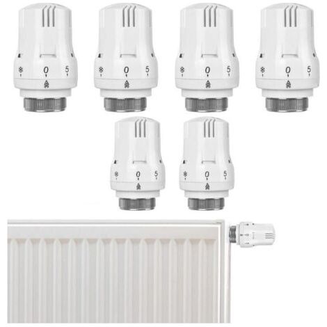 BARKBUSTERS Lot de 6 têtes thermostatiques pour radiateur - Valve de refroidissement intelligente - Tête de rechange : Thermostat de radiateur - Tête de rechange pour le bureau, la maison (1/4)