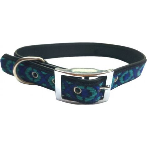 COLLAR CUERO COMBI 25x500mm. Azul