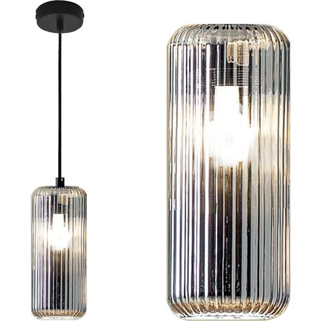 Sospensione vetro colorato gea luce raika vp b1 e27 led lampada soffitto moderna, colore cromo specchiato
