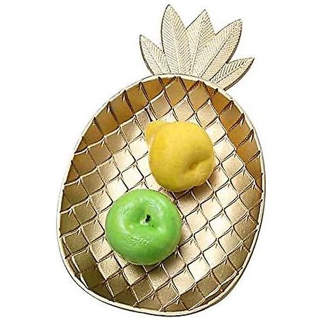 Plateau à fruits nordique simple pour salon, table basse, plateau de rangement alimentaire (petit modèle doré) (1/3)