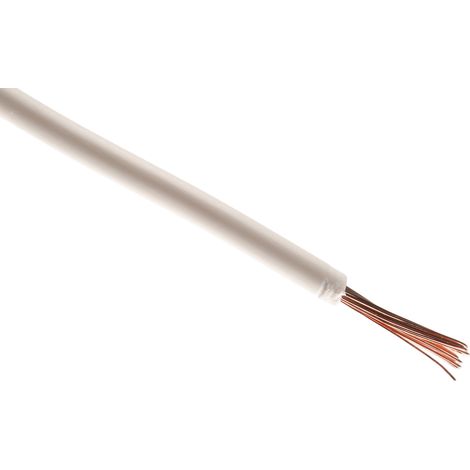 Fil électrique RS PRO 2491X, 24 0,75 mm² 18 AWG Non blindé, 500 V, PVC Blanc, 100m ( Prix pour Bobine de 100 Mètres )