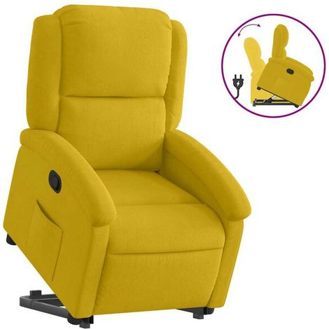Fauteuil lounge en velours jaune (1/5)