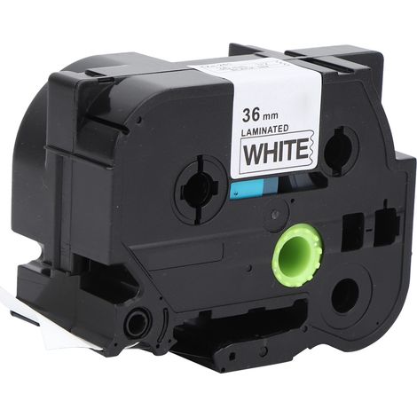 Ruban d'étiquettes laminé 36 mm noir sur blanc compatible avec Brother TZe-261/661 PT-9700/P980/P9500 (1/5)