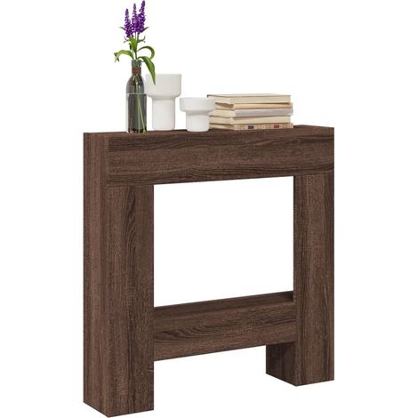 Kaminumrandung Braun Eichen-Optik 81x18x82 cm Holzwerkstoff