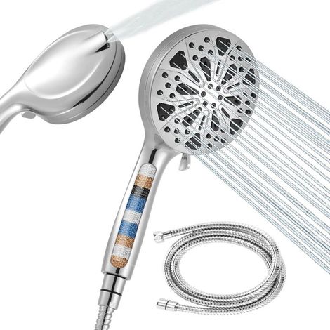 Soffione doccia ad alta pressione con 8 + 2 modalità, doccetta a mano con tubo flessibile da 1,5 m (1/5)