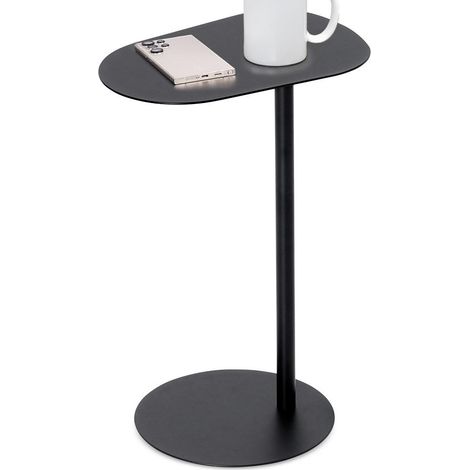 Mesa auxiliar home styling collection negro 35 x 25 cm