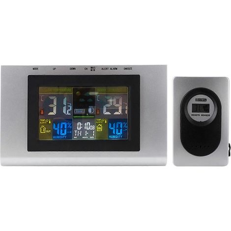 Kabelloser elektronischer Wetterwecker mit Temperaturanzeige, digitales Hängedisplay