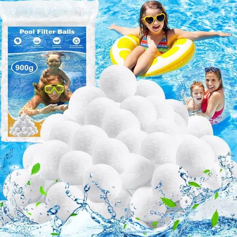 Balles Filtrantes, 900g Réutilisables Balle Filtrante Piscine Peut Remplacer 31 kg Sable Filtrant, Convient à Divers Systèmes de Filtration, Filtre à Sable, Filtre Piscine