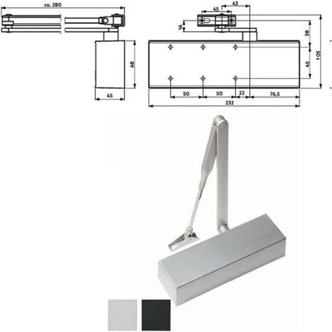 Cierra puertas aerodinámico plateado Ts 71 Dorma