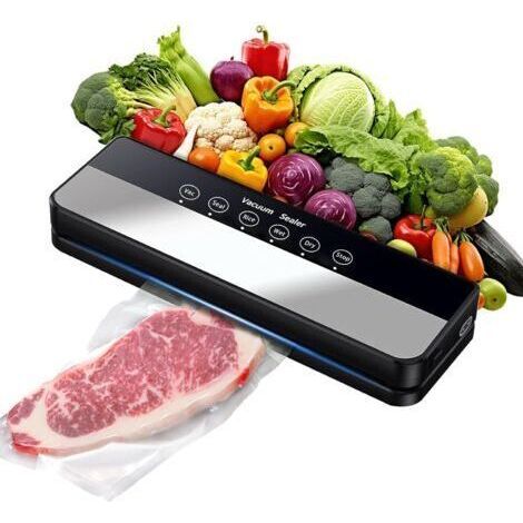 Machine Sous Vide Alimentaire 5 en 1, Appareil Sous Vide Alimentaire avec Mode Sec et Humide, Sacs Vide Inclus, Emballeur Sous Vide la Cuisine et la Conservation. (Black, 30 vacuum bags) (1/5)