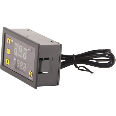 Contrôleur de température à affichage numérique LED W3230, interrupteur de contrôle de température, instrument de mesure à capteur (DC12V) (1/5)