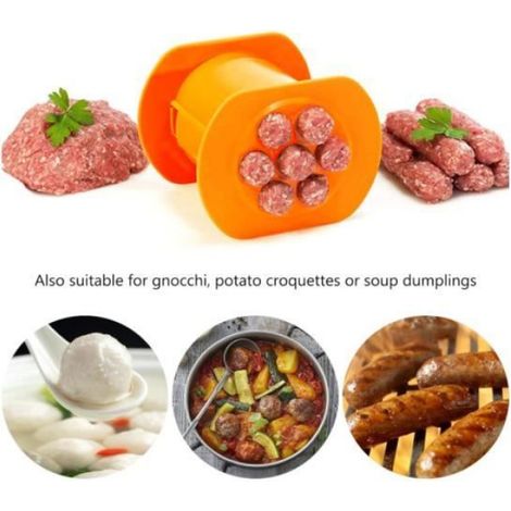 Moule Steak Haché Hot Dog Maker avec 7 Trous Presse Steak Haché pour Burgers, Croquettes, Churros, Pâtisseries (1/4)