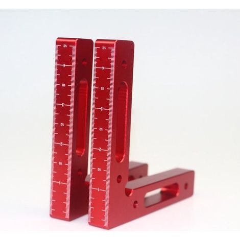 2-teilige 90 Winkel-Holzbearbeitungswerkzeugklemme 12 x 12 cm 4 7 x 4 7 L-förmige Eckklemme Rahmenhalterung aus Aluminiumlegierung Winkelmesser 4,7 (1/5)