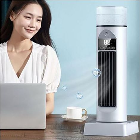 Rafraîchisseur d'air silencieux oscillant – 6 vitesses – Système de brumisation – Pour chambres jusqu'à 30m² – Refroidissement optimal