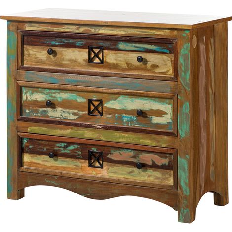 Kommode Altholz 100x42x88 mehrfarbig lackiert NATURE OF SPIRIT 49