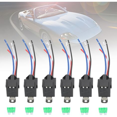 Relais électroniques automobiles avec fusible de sécurité, prises normalement ouvertes 30 A/12 V CC (1/5)
